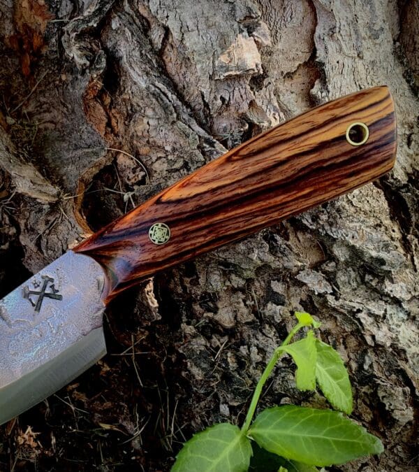 Custom Hand Forged Skinning Knife with Cocobolo Handle