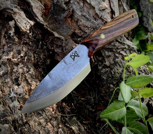 Custom Hand Forged Skinning Knife with Cocobolo Handle