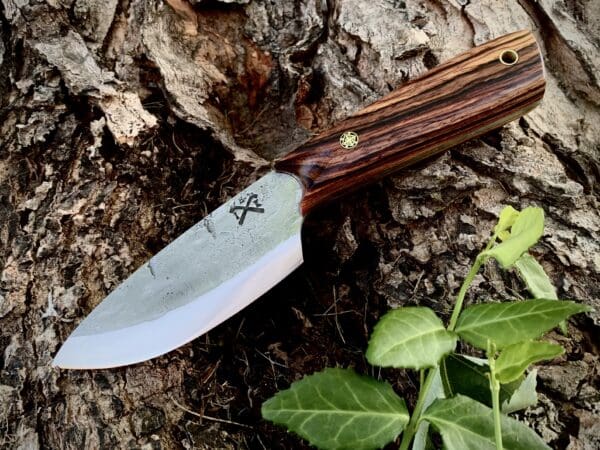 Custom Hand Forged Skinning Knife with Cocobolo Handle