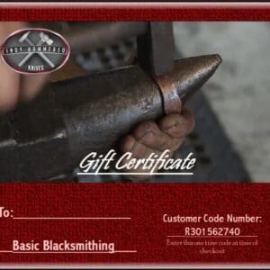 A gift certificate for blacksmithing