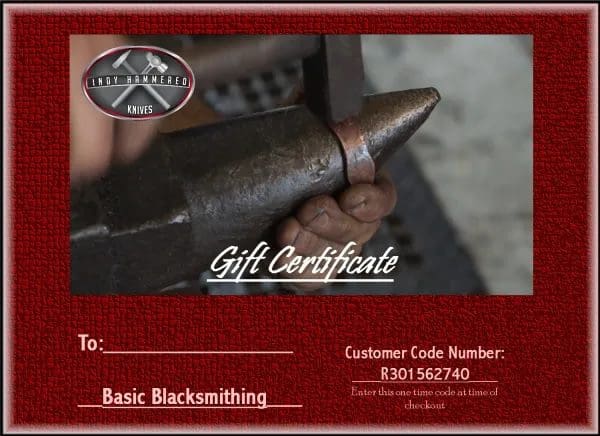 A gift certificate for blacksmithing